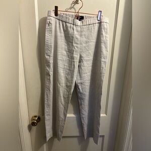 Theory women’s pull on linen blend light tan pants straight leg‎ size 6